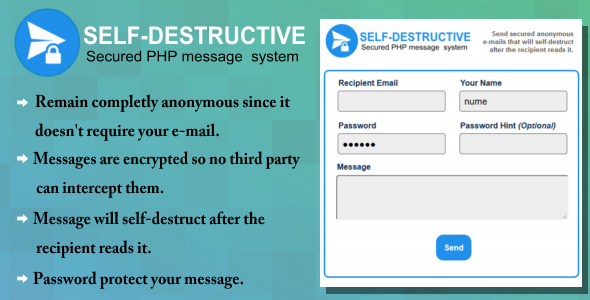 Self-Destruct-E-mail-message-system